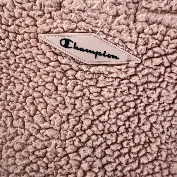 Champion Women’s Sherpa Fleece Pullover Pink Quarter Zip Small Cozy Teddy Jacket - Picture 3 of 8
